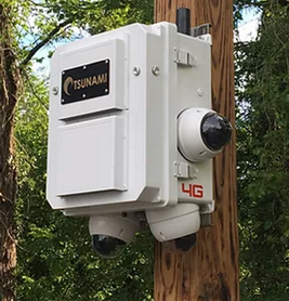 Tsuanmi Security System installed on a pole