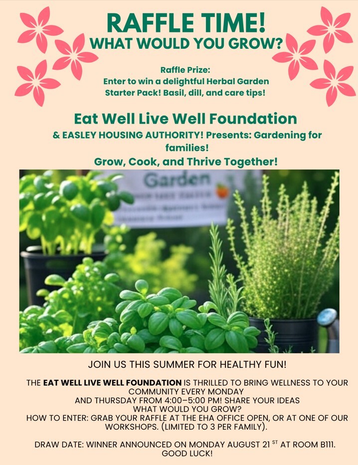 Raffle time flyer. All information as listed below.