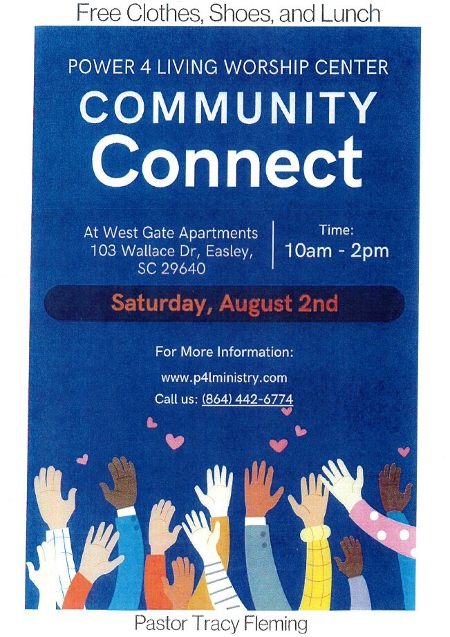 Community Connect flyer. All information as listed below.
