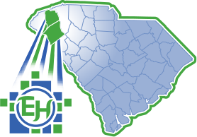 Map showing the location of Easley in South Carolina.